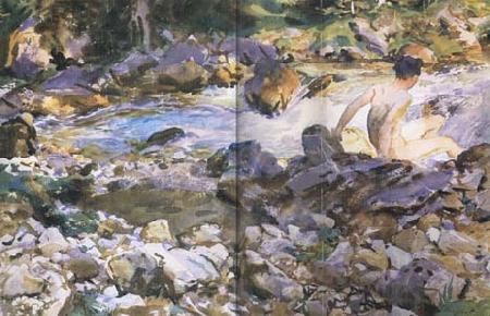 John Singer Sargent Mountain Stream (mk18) Norge oil painting art